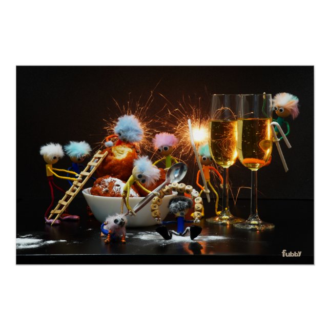 Fubby's met Jaarwisseling bij feestdagen. Poster (Vorderseite)