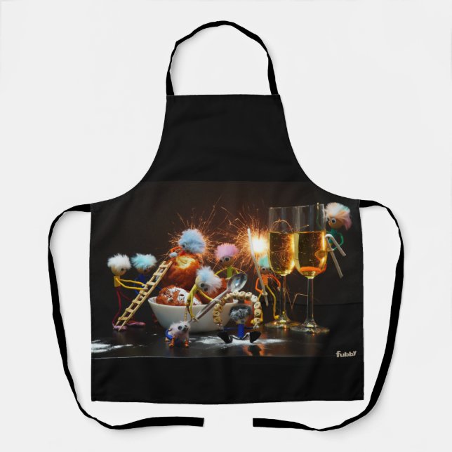 Fubby's met Jaarwisseling bij feestdagen. Schürze (Vorderseite)