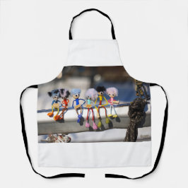 Fubby's op giek in 'Manhatten' poster. Schürze