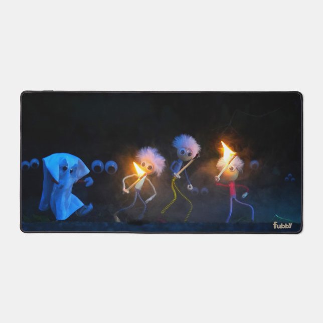 Fubby's op spooktocht, halloween grap. schreibtischunterlage (Vorderseite)