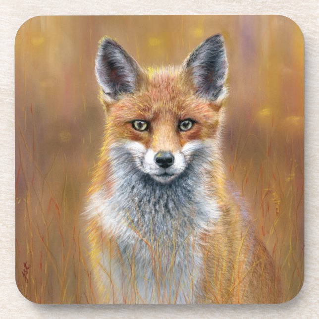Fuchs Achterbahn-Set.  Getränkeuntersetzer (Vorderseite)