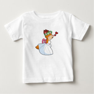 Fuchs als Braut mit Hochzeitskleid und Blumenkranz Baby T-shirt