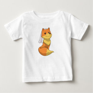 Fuchs als Braut mit Schleier Baby T-shirt