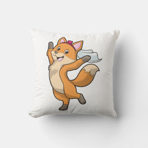 Fuchs als Braut mit Schleier & Herz Kissen