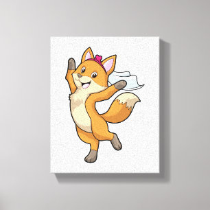 Fuchs als Braut mit Schleier & Herz Leinwanddruck