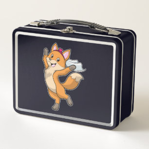 Fuchs als Braut mit Schleier & Herz Metall Brotdose