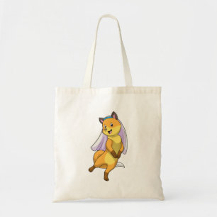Fuchs als Braut mit Schleier Tragetasche
