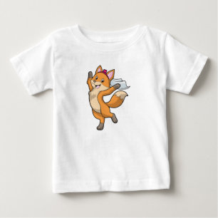 Fuchs als Braut mit Schleier und Herz Baby T-shirt