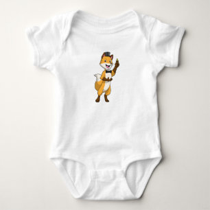 Fuchs als Bräutigam mit Ehering Baby Strampler