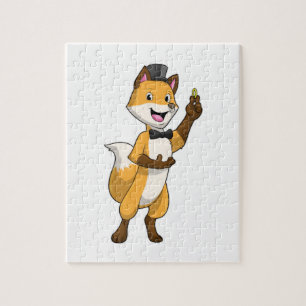 Fuchs als Bräutigam mit Ehering Puzzle