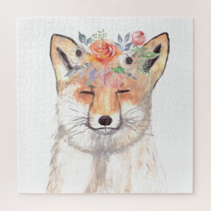 Fuchs Aquarell Orange Braun Wildlife-Kunst Tier Puzzle