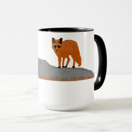 🦊 Fuchs auf dem Felsen Combo Mug Tasse