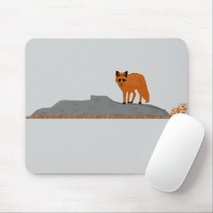 🦊 Fuchs auf dem Felsen Mousepad