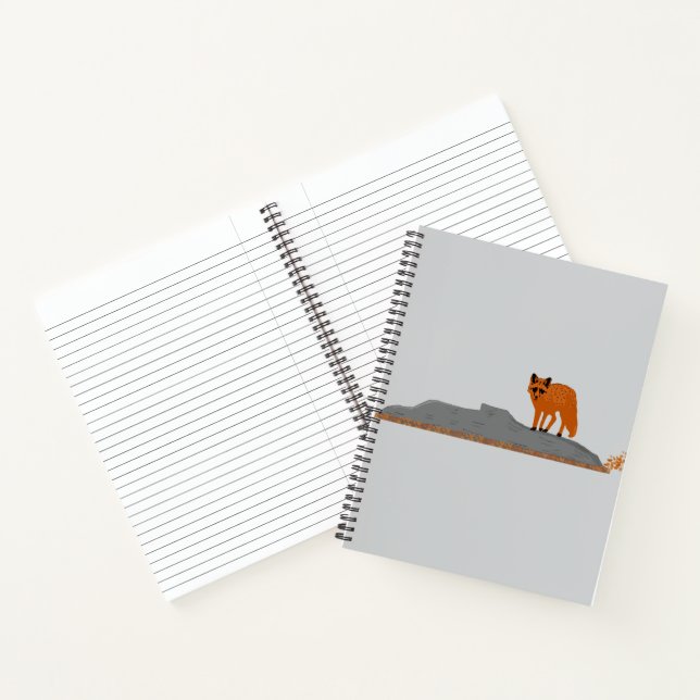 🦊 Fuchs auf dem Felsen Notizbuch (Innenseite)