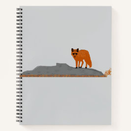 🦊 Fuchs auf dem Felsen Notizbuch