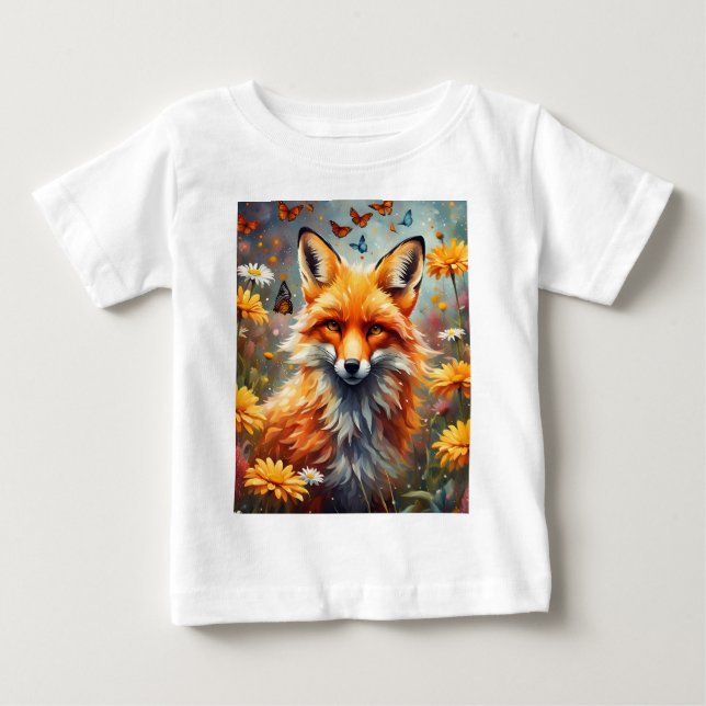 Fuchs auf der Wiese Baby T-shirt (Vorderseite)