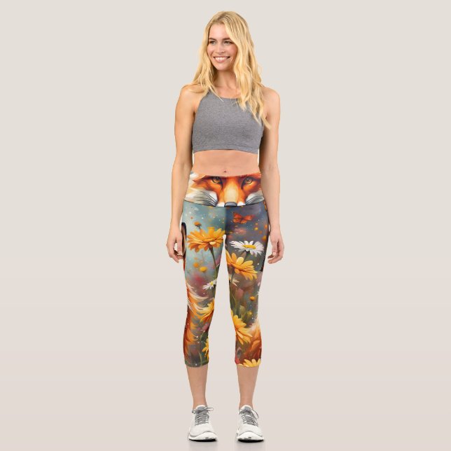 Fuchs auf der Wiese Capri Leggings (Vorderseite)