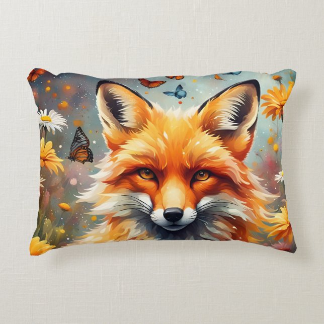 Fuchs auf der Wiese Dekokissen (Vorderseite)