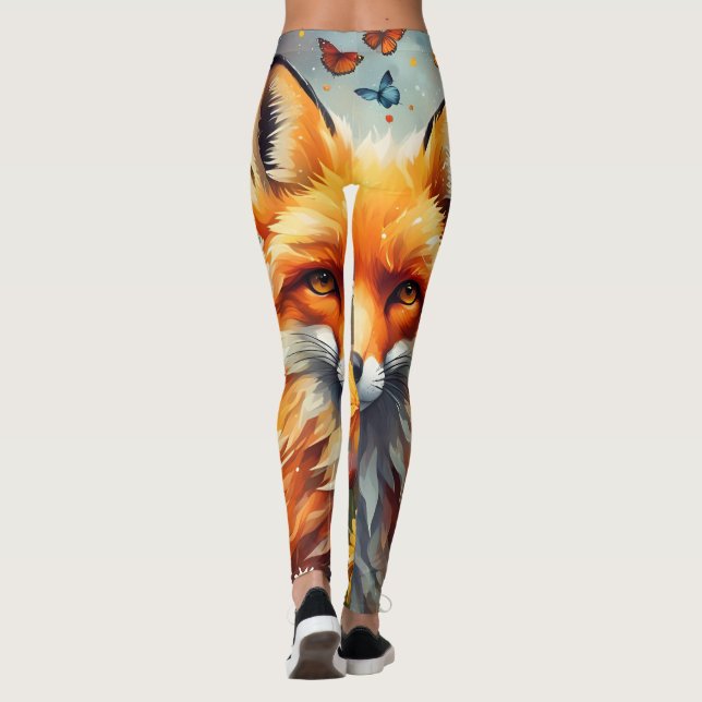 Fuchs auf der Wiese Leggings (Rückseite)