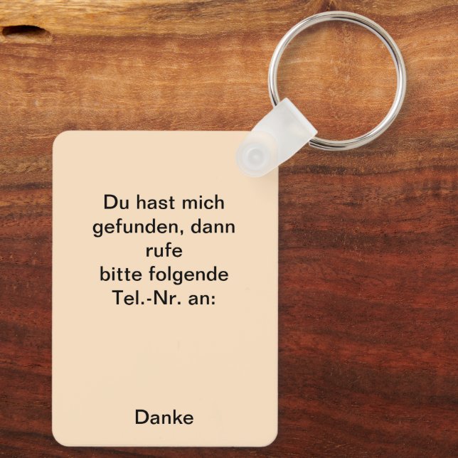 Fuchs auf der Wiese Schlüsselanhänger (Rückseite)