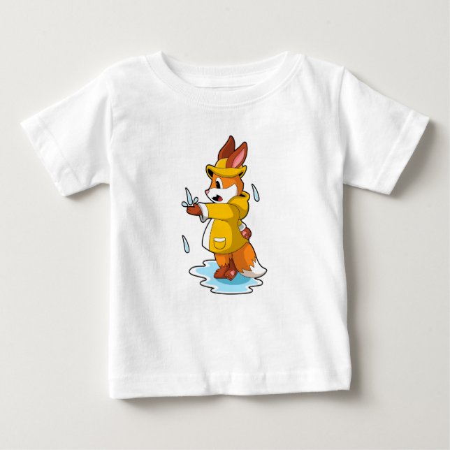 Fuchs bei Regen mit Regenfällen Baby T-shirt (Vorderseite)