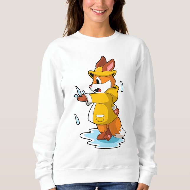 Fuchs bei Regen mit Regenfällen Sweatshirt (Vorderseite)