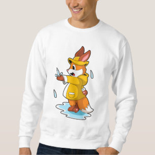 Fuchs bei Regen mit Regenfällen Sweatshirt