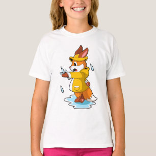 Fuchs bei Regen mit Regenfällen T-Shirt