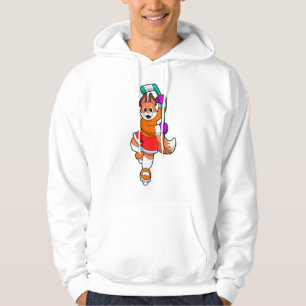 Fuchs beim Eishockey mit Eishockeyschläger Hoodie