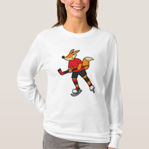 Fuchs beim Eishockey mit Eishockeyschläger T-Shirt