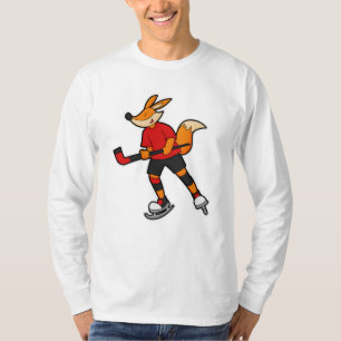 Fuchs beim Eishockey mit Eishockeyschläger T-Shirt