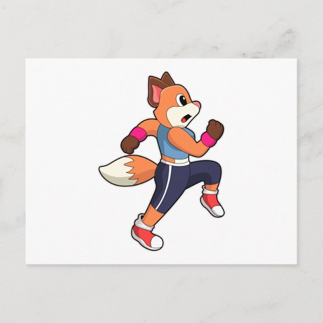 Fuchs beim Laufen Postkarte (Vorderseite)