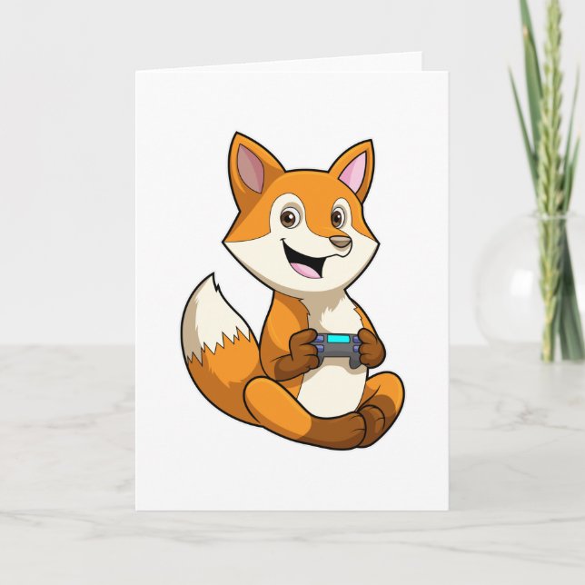Fuchs beim Spielen mit Controller Karte (Vorderseite)