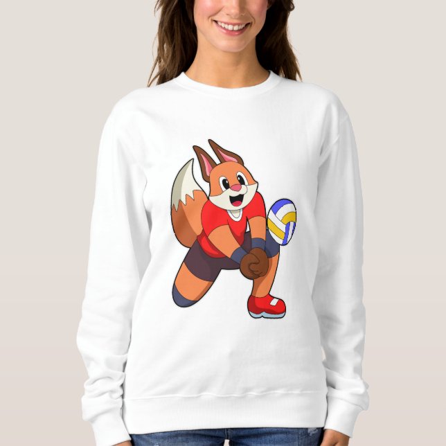 Fuchs beim Volleyballsport Sweatshirt (Vorderseite)