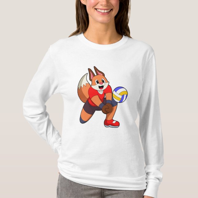 Fuchs beim Volleyballsport T-Shirt (Vorderseite)