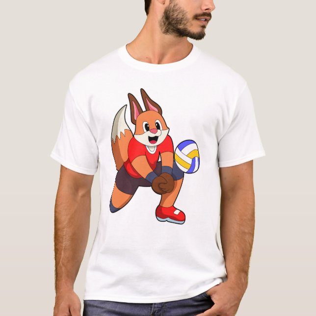 Fuchs beim Volleyballsport T-Shirt (Vorderseite)
