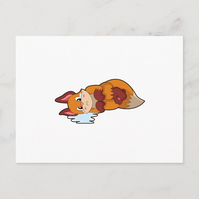 Fuchs beim Weinen Postkarte (Vorderseite)