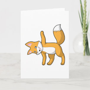 Fuchs beim Yoga-Stretching Karte
