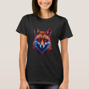 Fuchs blaue Augen Polygon geometrische Füchse Poly T-Shirt