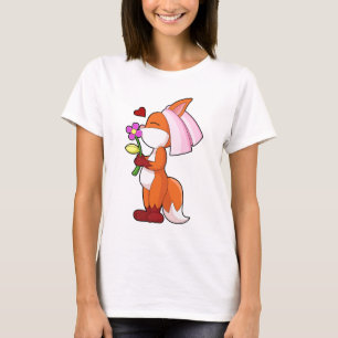 Fuchs Braut Blume Hochzeit T-Shirt