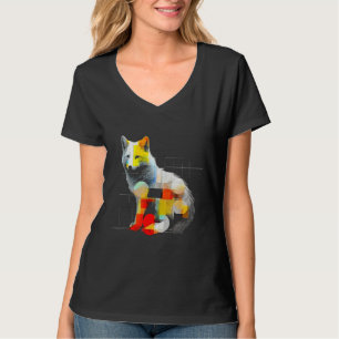Fuchs Buntes Kunstwerk Geometrische Tierkunst Fuch T-Shirt