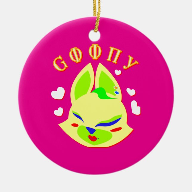 Fuchs-Cartoon Keramik Ornament (Vorne)