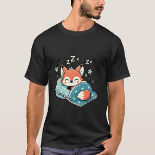 Fuchs, der nachts im Bett schläft T-Shirt
