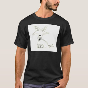 Fuchs doodle Schwarz-weiße graue, einfache Kinder T-Shirt