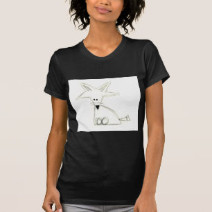 Fuchs doodle Schwarz-weiße graue, einfache Kinder T-Shirt