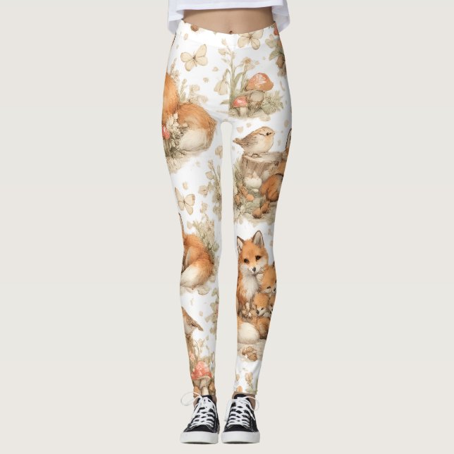 Fuchs-Familien-Muster-Leggings Leggings (Vorderseite)