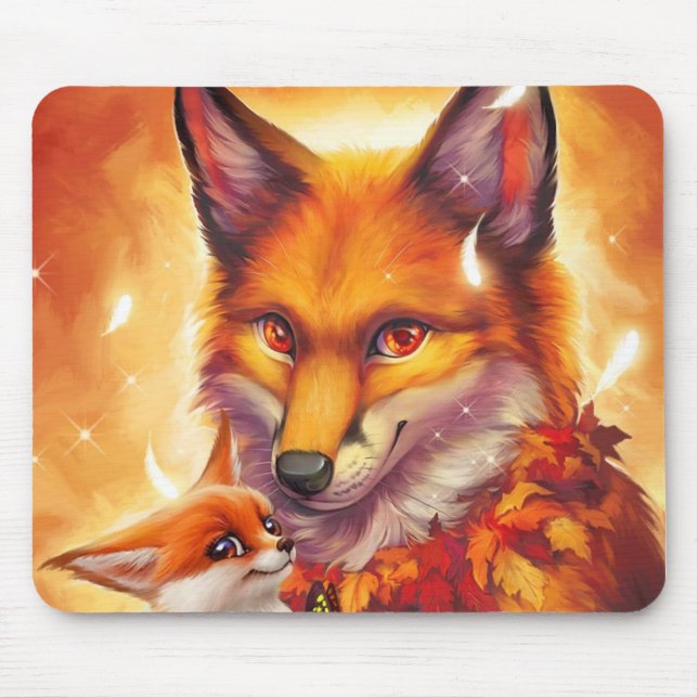 Fuchs-Familienmauspad Mousepad (Vorne)