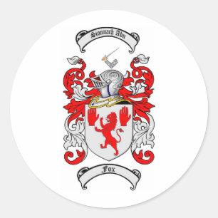 FUCHS-FAMILIENWAPPEN - FUCHS-WAPPEN RUNDER AUFKLEBER