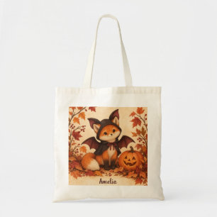 Fuchs-Fledermaus-Kostüm Halloween Personalisiert Tragetasche