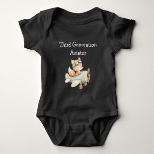 Fuchs fliegt Flugzeug Personalisierter Baby Junge Strampler